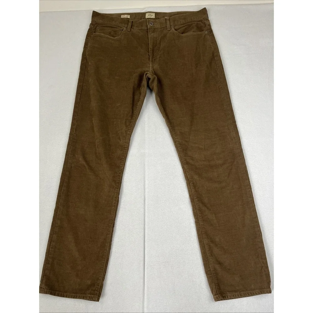 J Crew 770 Straight Corduroy Pants Mens 36x31 Brown Slim Fit 77388